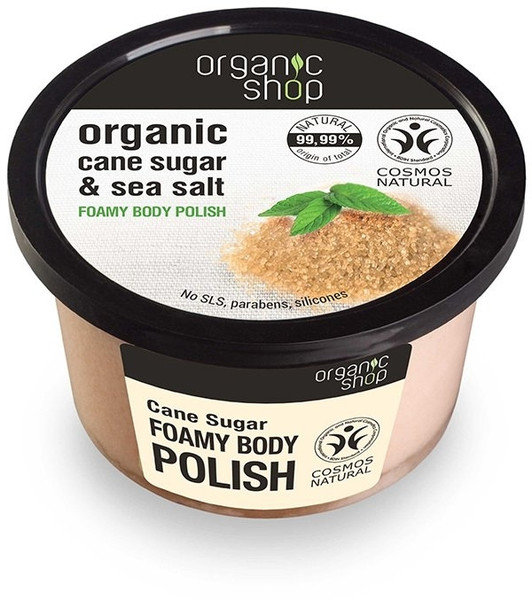 Organic Shop Cane Sugar Foamy Body Polish 250ml