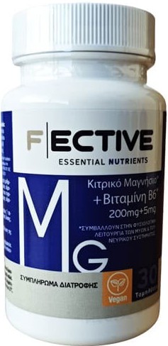 Fective Magnesium 200mg & Vitamin B6 5mg 30tabs