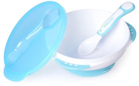 Kidsme Suction Bowl with Ideal Temperature Spoon 6m+ Set 