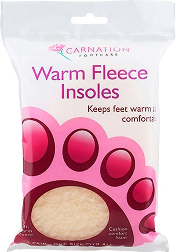 Carnation Footcare Warm Fleecy Insoles One Size 1ζεύγος