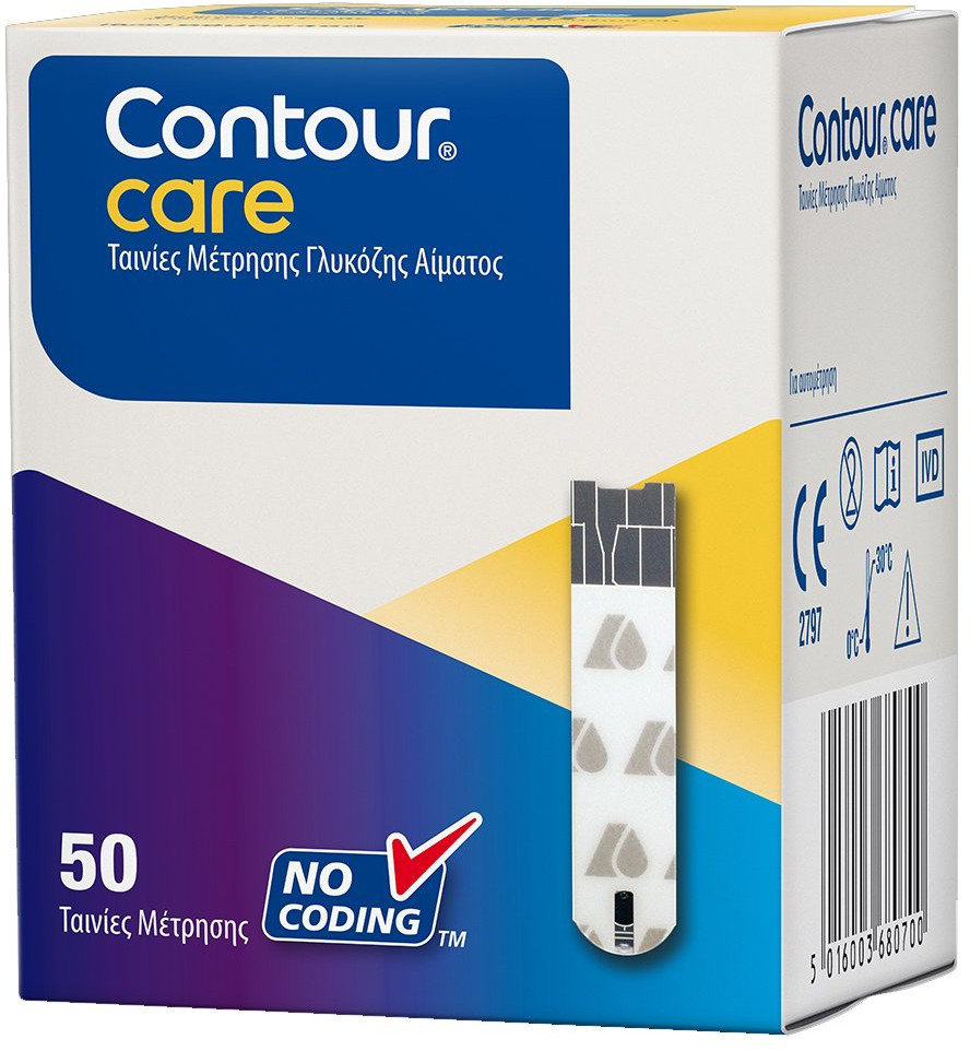 Bayer Ascensia Contour Care Blood Glucose Test Strips 50τμχ