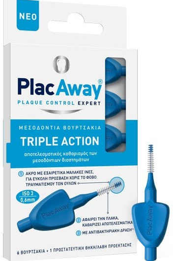 Plac Away Triple Action  0.6mm ISO 3 Blue 6pcs