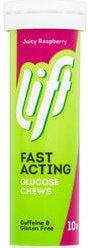Gluco Tabs Lift Fast Acting Juicy Rasberry 10tabs