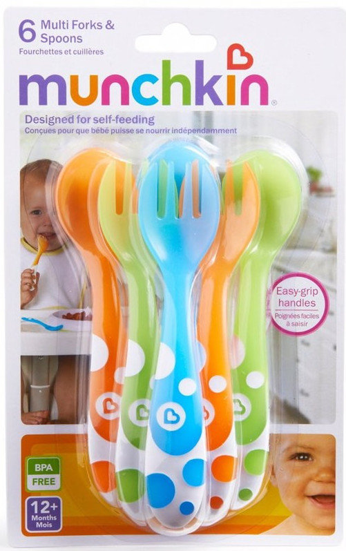 Munchkin Multi Coloured Forks & Spoons 12m+ 6τμχ