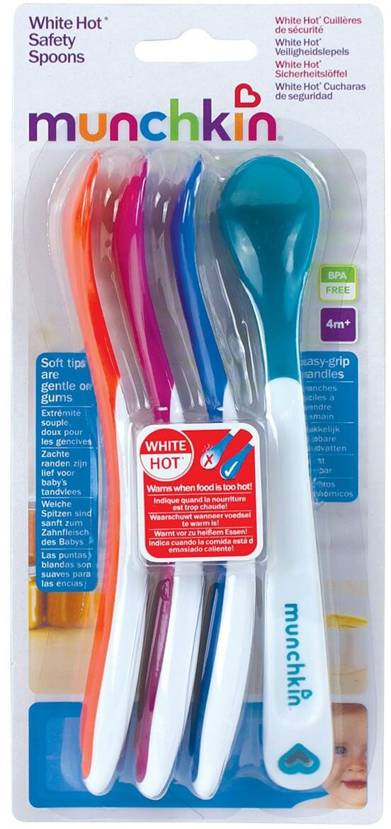 Munchkin White Hot Safety Spoons 3m+ 4τμχ