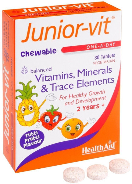 Health Aid Junior Vit Tutti Frutti 2years+ 30chew.tabs