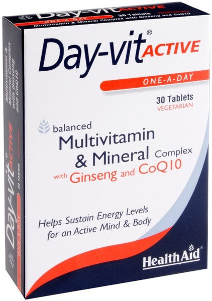 Health Aid Day-Vit Active CO Q10 & Ginseng 30tabs Health Aid Day-Vit Active CO Q10 & Ginseng 30tabs