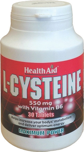 Health Aid L-Cysteine 550mg with Vitamin B6 30tabs 