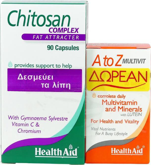 Health Aid Chitosan 90caps & Δώρο A to Z Multivit 30tabs