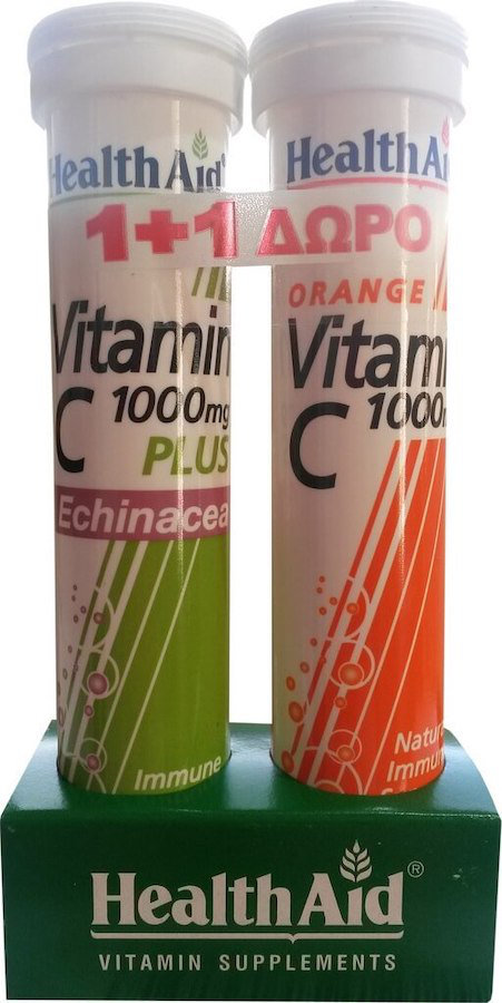 Health Aid 1+1 VitC 1000mg + Echinacea & VitC 1000mg 2x20eft