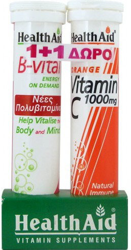 Health Aid B-Vital και ΔΩΡΟ Vitamin C 1000mg 2x20eff.tabs