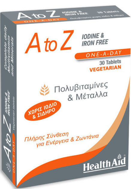 Health Aid A to Z Iodine & Iron Free 30tabs Health Aid A to Z Iodine & Iron Free 30tabs