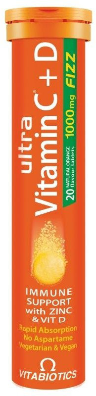 Vitabiotics Ultra Vitamin C + D Orange Flavour 20eff.tabs