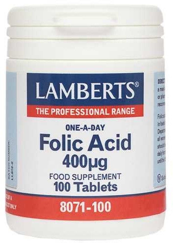 Lamberts One-A-Day Folic Acid 400mg 100tabs