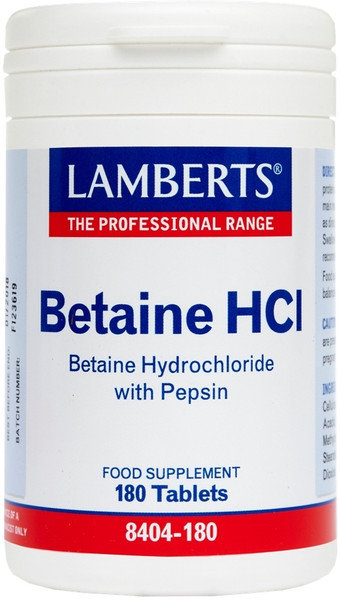 Lamberts Betaine HCL 324mg Pepsin 180tabs