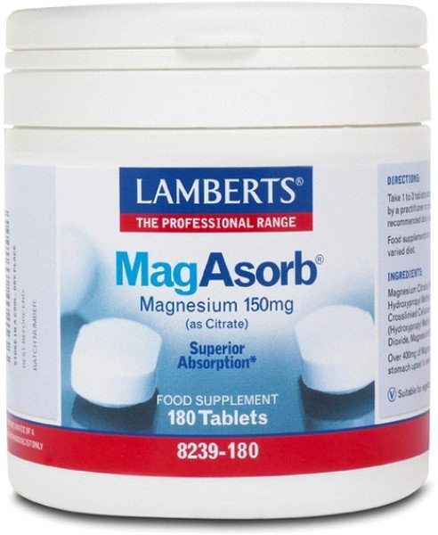 Lamberts Mag Asorb Magnesium 150mg 180tabs