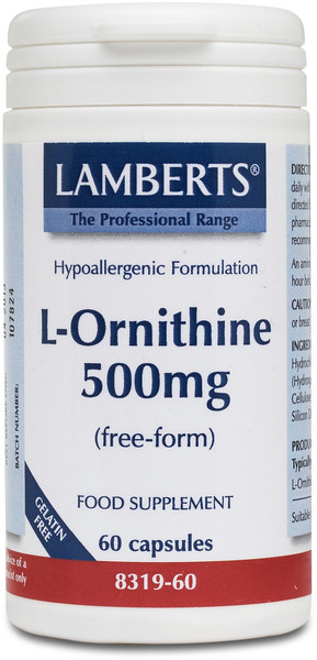 Lamberts L-Ornithine 500mg 60caps