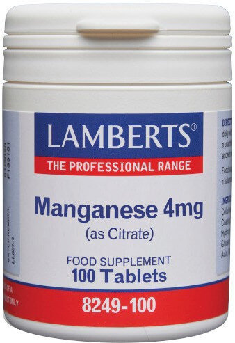 Lamberts Manganese 4mg (as Citrate) 100caps