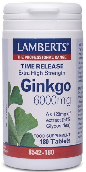 Lamberts Ginko Biloba Extract 6000mg 180tabs