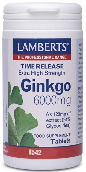 Lamberts Ginko Biloba Extract 6000mg 30tabs 