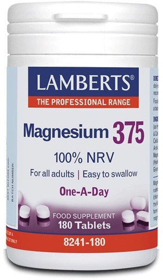 Lamberts Magnesium 375 100% NRV 180tabs