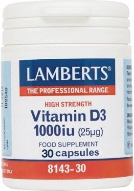 Lamberts Vitamin D3 1000iu (25μg) 30caps