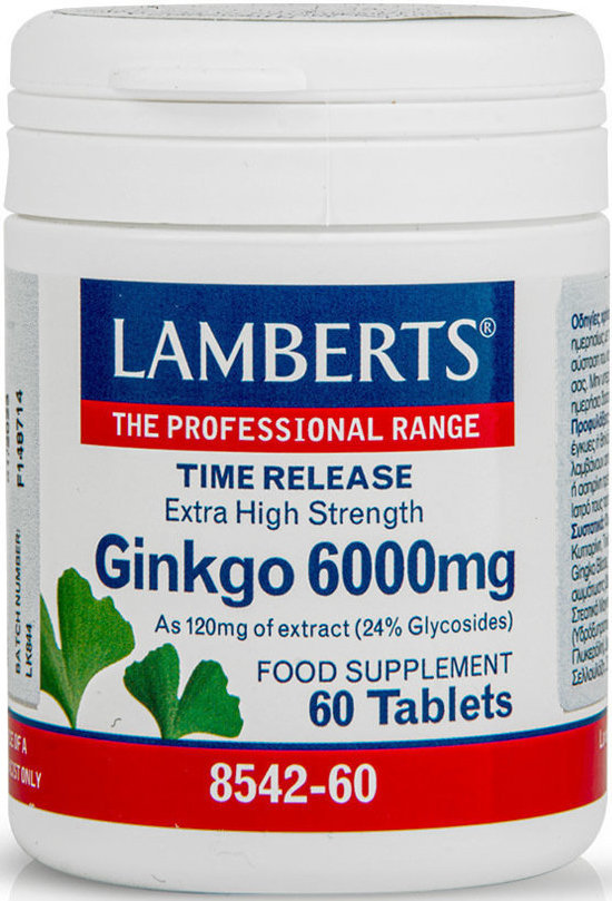 Lamberts Ginko Biloba Extract 6000mg 60tabs