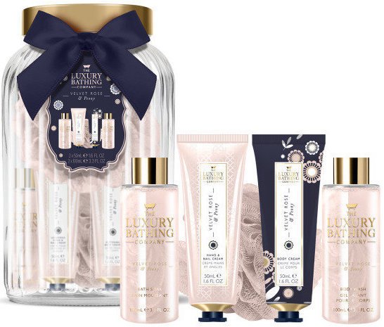 Grace Cole Bathing Set Velvet Rose & Peony Bathing Jar