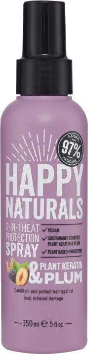 Happy Naturals 2in1 Heat Protection Plant Keratin&Plum 150ml