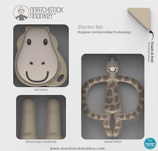 Matchstick Monkey Teething Starter Set Beige 3m+ 