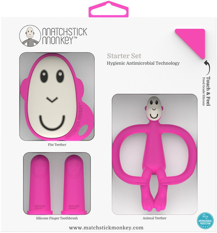 Matchstick Monkey Teething Starter Set Pink 3+