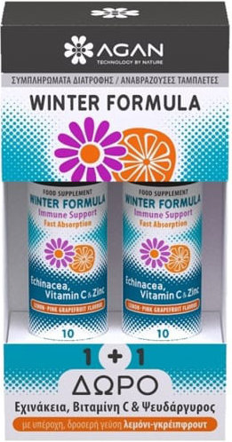Agan 1+1 Winter Formula Echinacea, Vitamin C & Zinc, 2x10eff Agan 1+1 Winter Formula Echinacea, Vitamin C & Zinc, 2x10eff