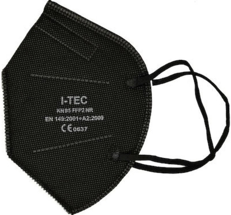 I-TEC KN95 FFP2 Medical Mask BFE PFE >99% Black 1τμχ