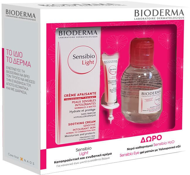 Bioderma Sensibio Light Cream & H2O & Sensibio Eye Gel