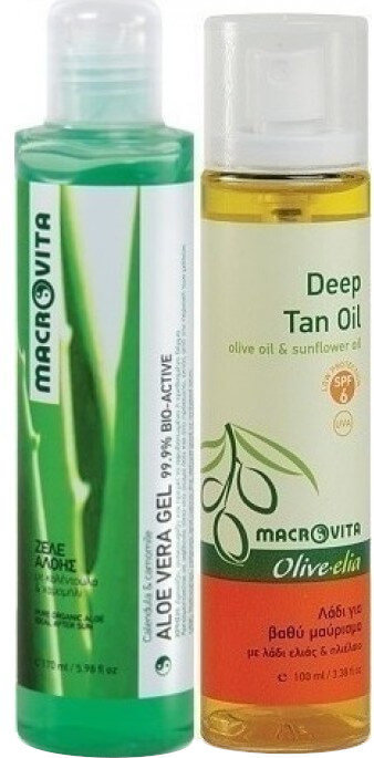 Macrovita Aloe Vera Gel 170ml & Δώρο Deep Tan Oil SPF6 100ml