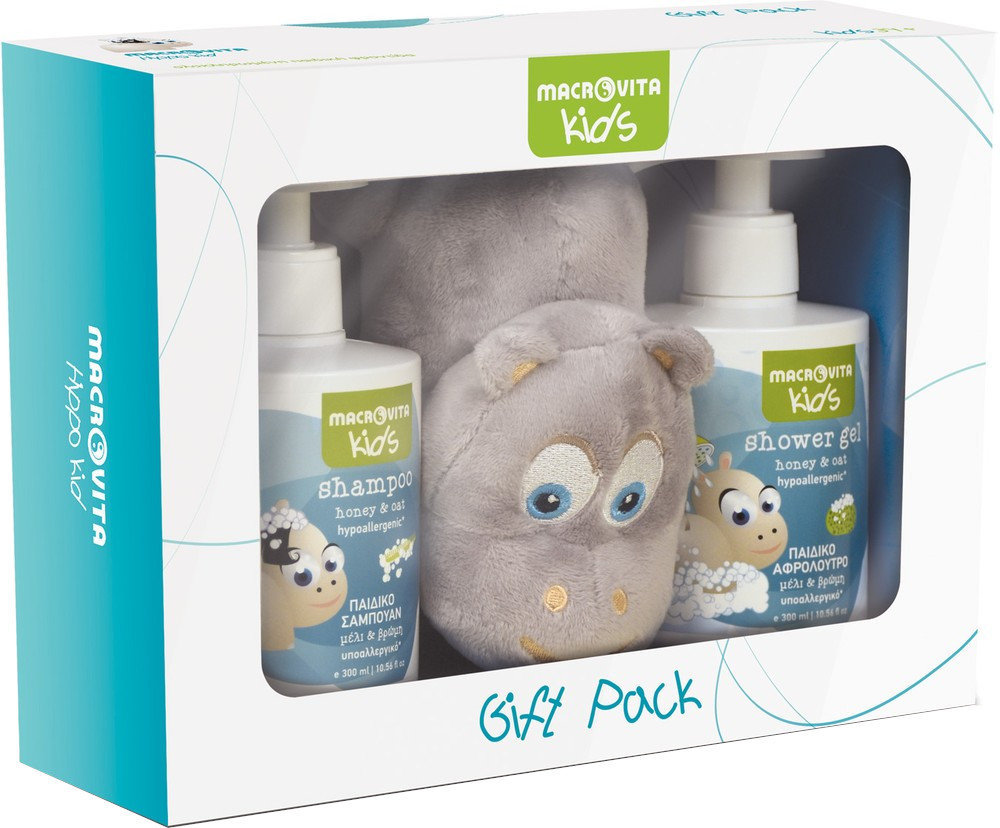 Macrovita Pack Kids Aφρόλουτρο & Σαμπουάν & Hippo Λούτρινο