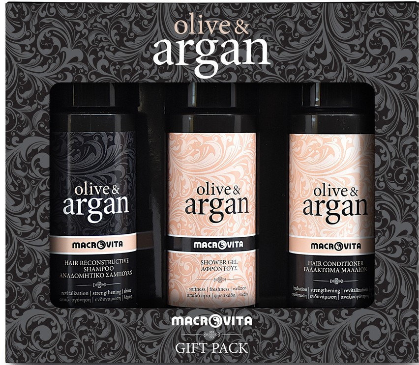 Macrovita Olive & Argan Mini Set Shampo+Showergel+Condioner