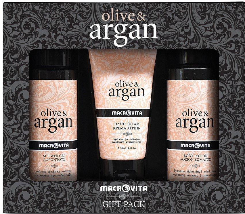 Macrovita Olive & Argan Mini Showergel+Hand Cream+BodyLotion
