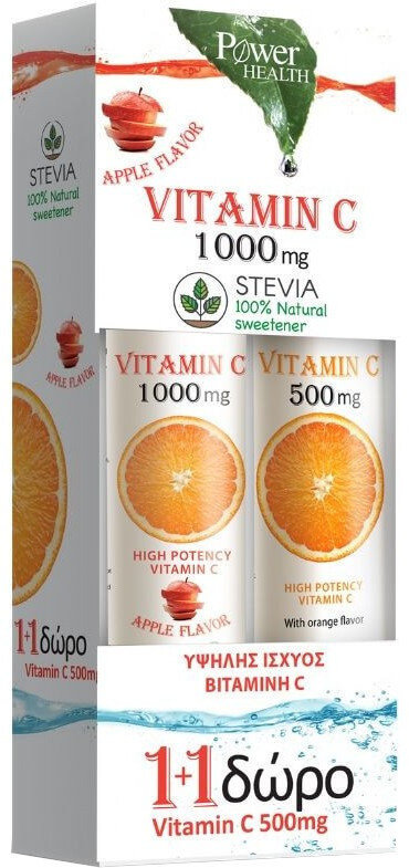 Power Health Vit C 1000mg Apple Stevia & Vit C 500mg 44tabs