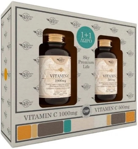 Sky Premium Life Vitamin C 1000mg & Vitamin C 500mg 2x60tabs