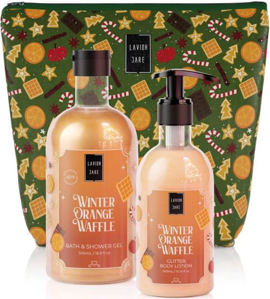 Lavish Care Winter Orange Waffle Christmas Bag Set