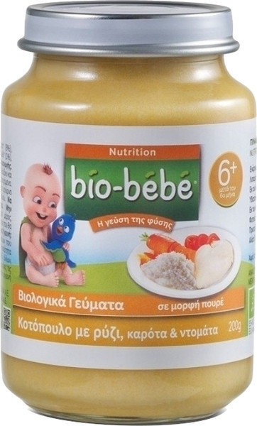 Βio-Βebe Nutrition Chicken with Rice 6m+ 200gr
