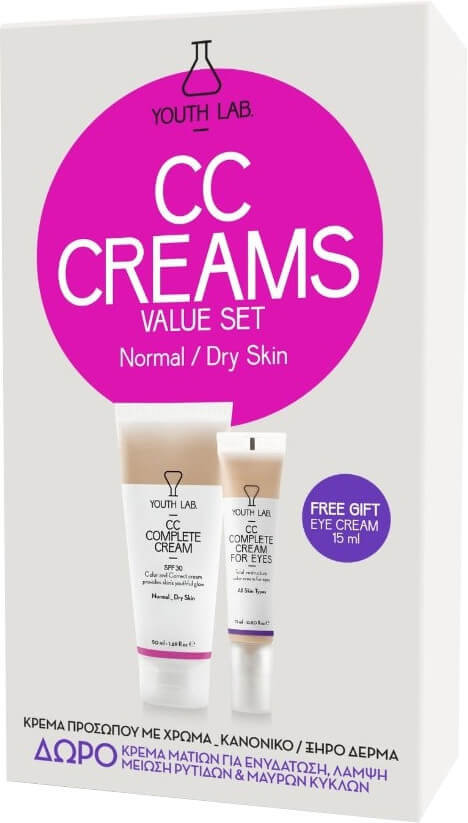 YouthLab Set CC Face Cream SPF30 Normal-Dry Skin & Eye Cream