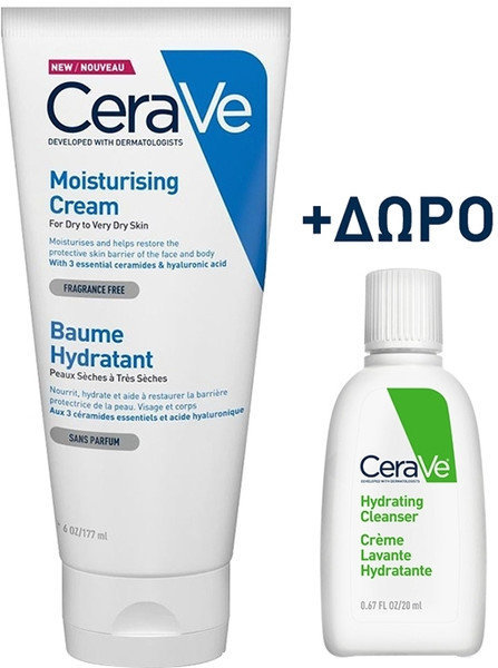 CeraVe Moisturizing Cream 177ml & Hydrating Cleanser 20ml