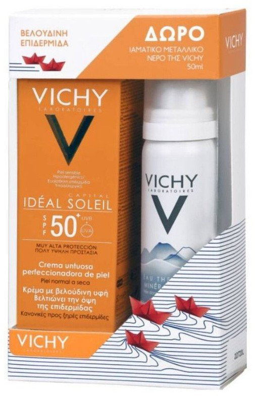 Vichy Ideal Soleil Cream SPF50+ & Eau Thermale Spray Set