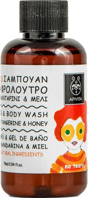 Apivita Mini Kids Hair & Body Wash Tangerine & Honey 75ml