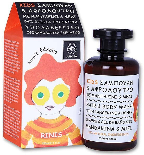 Apivita Kids Hair & Body Wash with Tangerine & Honey 250ml