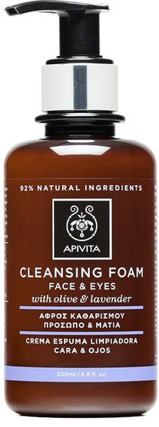 Apivita Cleansing Foam Face & Eyes with Olive Levander 200ml