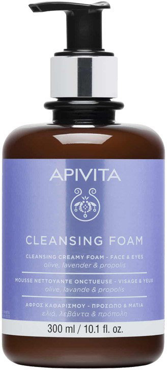 Apivita Cleansing Foam Face & Eyes Olive Lavender 300ml
