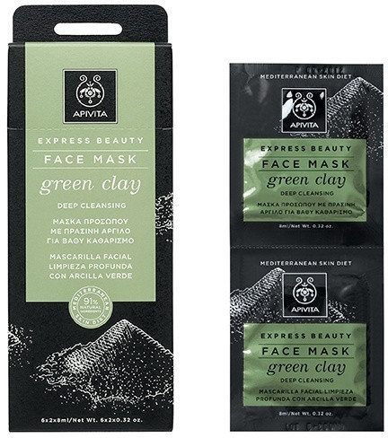 Apivita Express Beauty Face Mask Green Clay Μάσκα 2x8ml